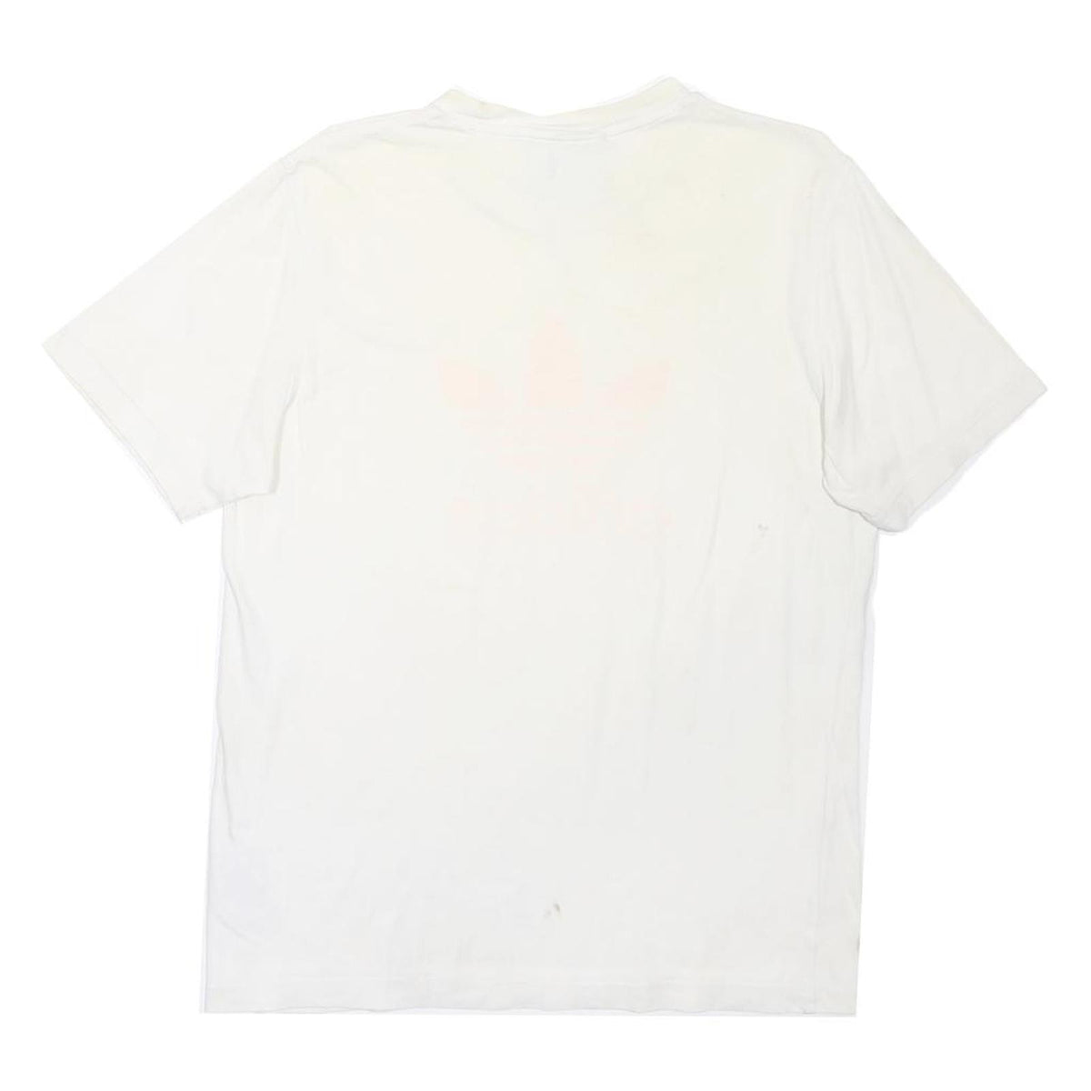 ADIDAS ORIGINALS Mens White & Yellow Logo Classic T-Shirt M Short Sleeve Crew