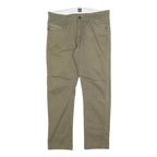 LEE Mens Slim Beige Cotton Blend Trousers W34 L27 Zip Closure Stylish