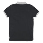 ELLESSE Mens Black & Grey Polo Shirt Short Sleeve Plain XS Cotton Jersey Basic