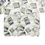 PURITAN Mens White & Beige Printed Short Sleeve Shirt XL Casual Cotton Blend