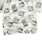 PURITAN Mens White & Beige Printed Short Sleeve Shirt XL Casual Cotton Blend