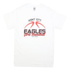 GILDAN Womens White Kent City Eagles Girls Basketball T-Shirt M Short Sleeve