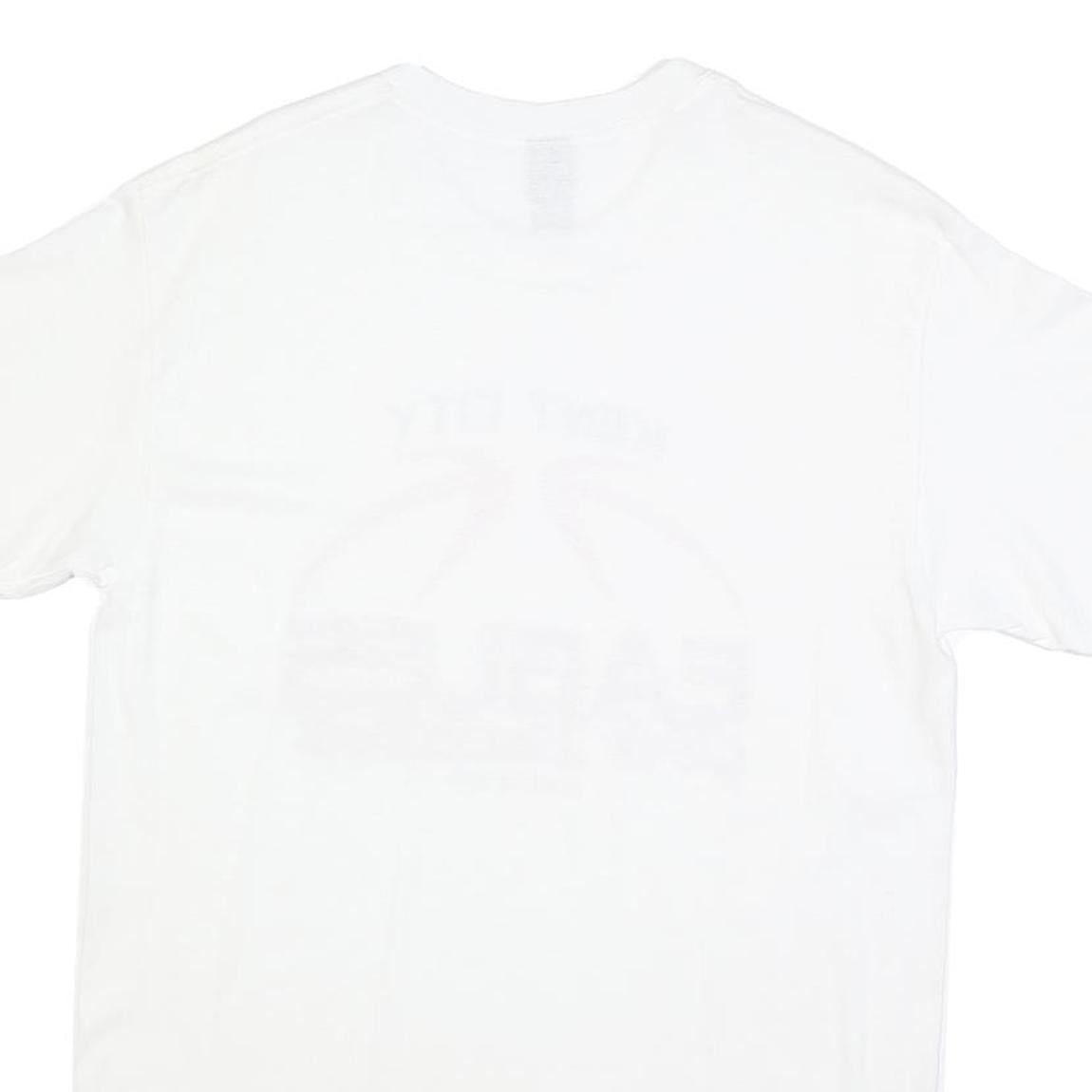 GILDAN Womens White Kent City Eagles Girls Basketball T-Shirt M Short Sleeve