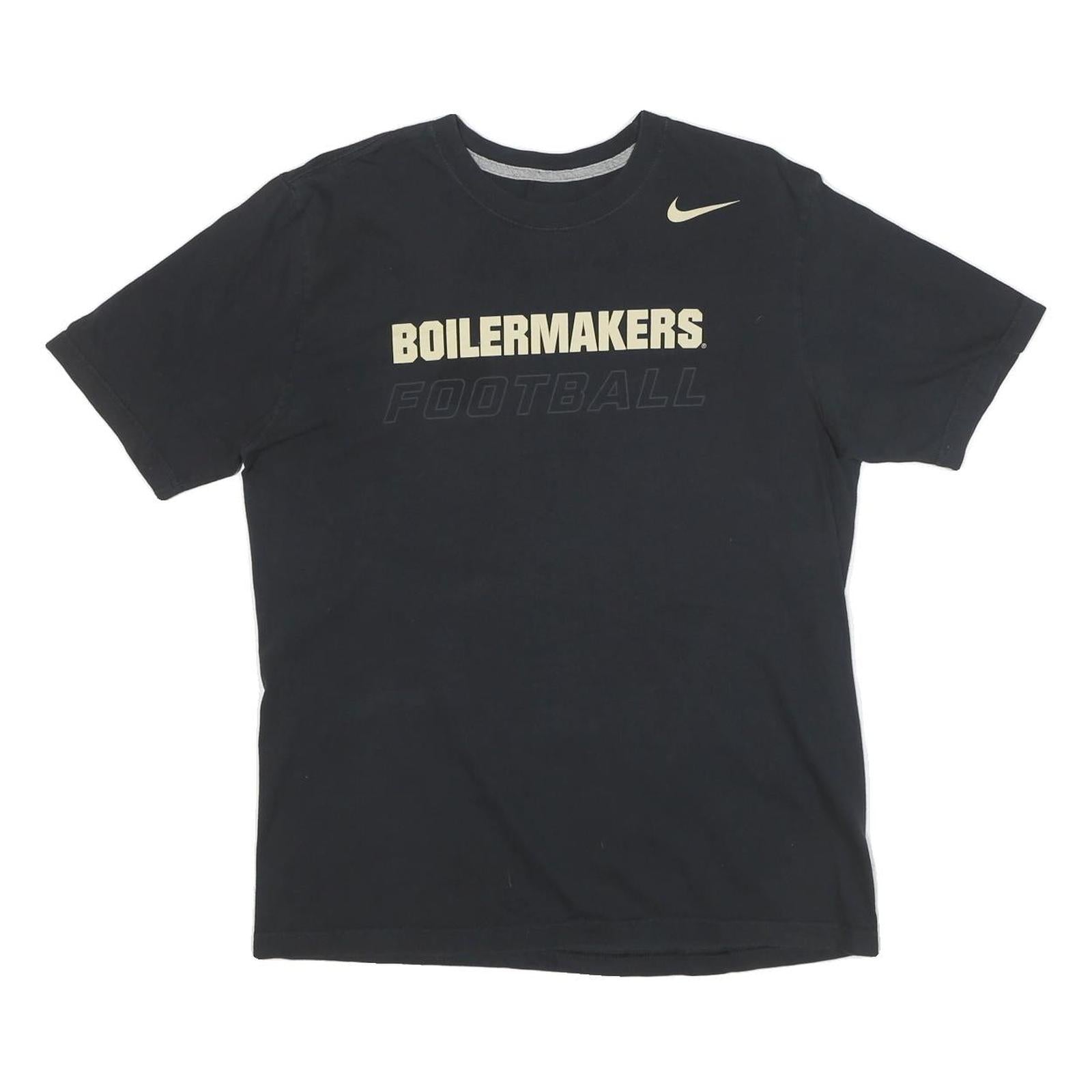 NIKE Mens Black Boilermakers Football Graphic T-Shirt M Short Sleeve Crew Neck