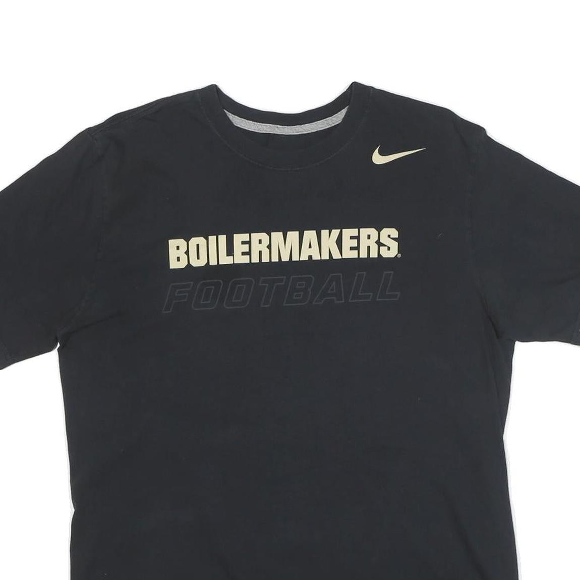 NIKE Mens Black Boilermakers Football Graphic T-Shirt M Short Sleeve Crew Neck