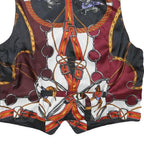 Mens Black & Burgundy Horsebit Print Button Jacket XS Polyester Blend Stylish