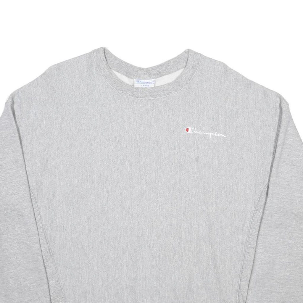 CHAMPION REVERSE WEAVE Womens Grey Crew Neck L Cotton Blend Sweatshirt