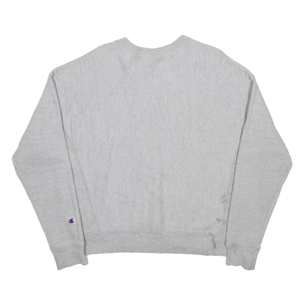 CHAMPION REVERSE WEAVE Womens Grey Crew Neck L Cotton Blend Sweatshirt