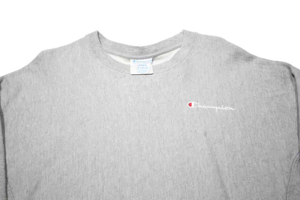 CHAMPION REVERSE WEAVE Womens Grey Crew Neck L Cotton Blend Sweatshirt