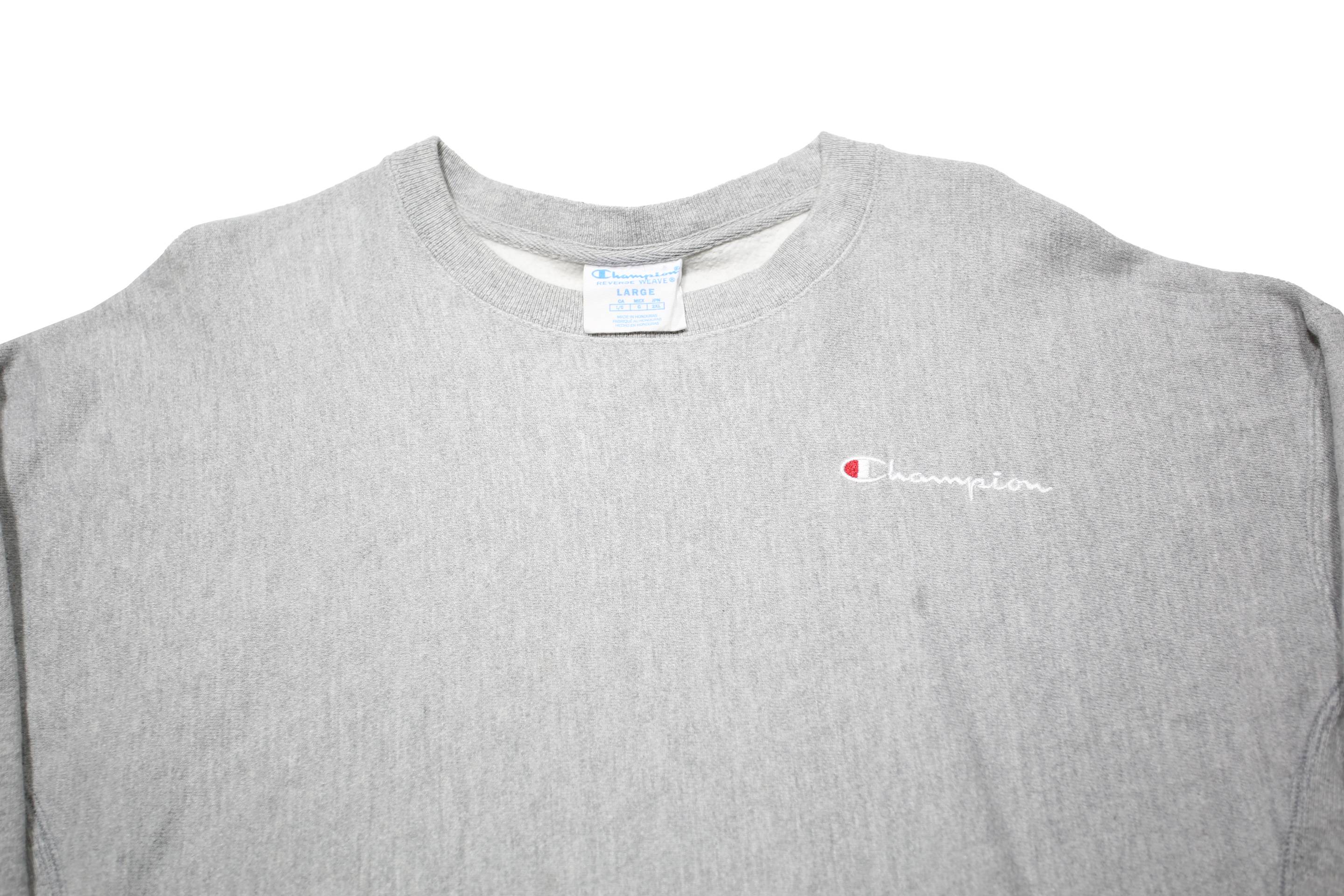 CHAMPION REVERSE WEAVE Womens Grey Crew Neck L Cotton Blend Sweatshirt