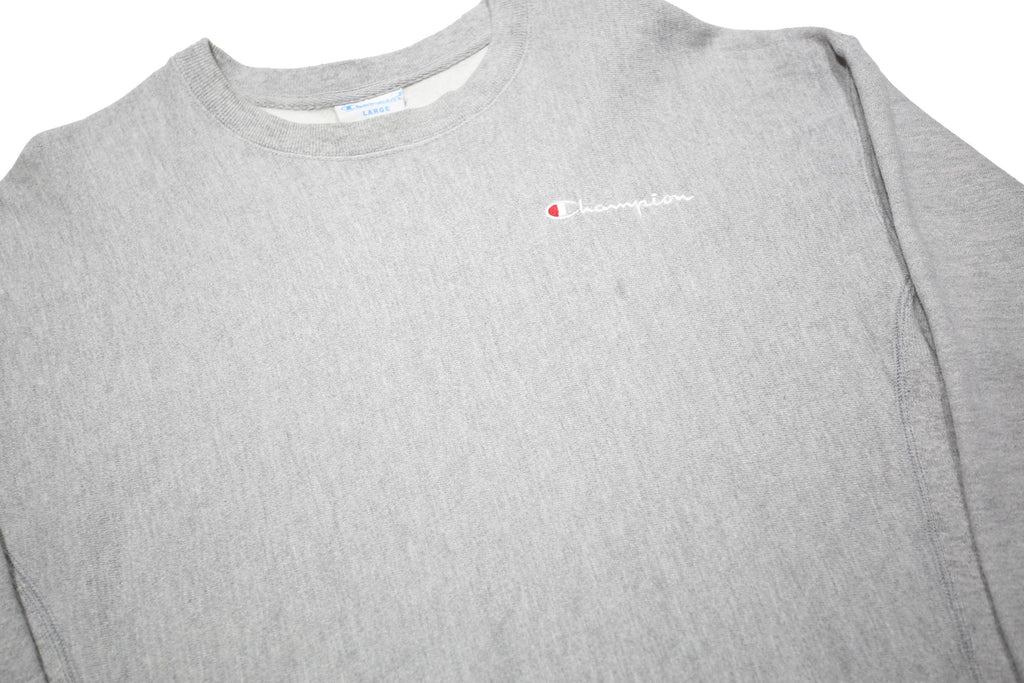 CHAMPION REVERSE WEAVE Womens Grey Crew Neck L Cotton Blend Sweatshirt