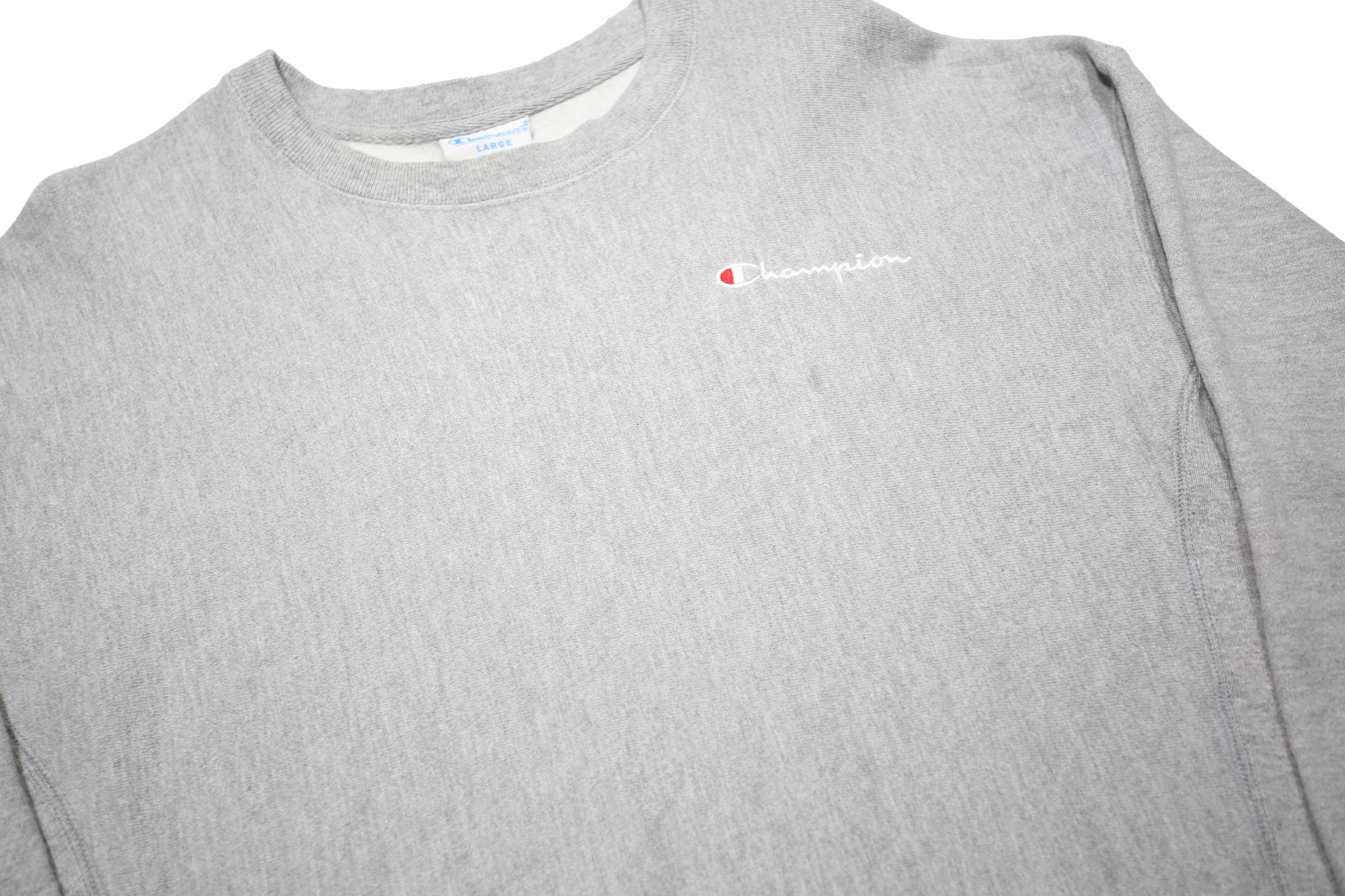 CHAMPION REVERSE WEAVE Womens Grey Crew Neck L Cotton Blend Sweatshirt