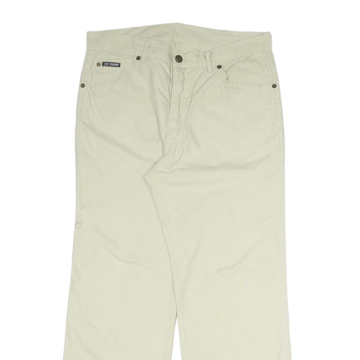 LEE COOPER Mens Cotton Blend Regular Beige Trousers W32 L27 Zip Pocket