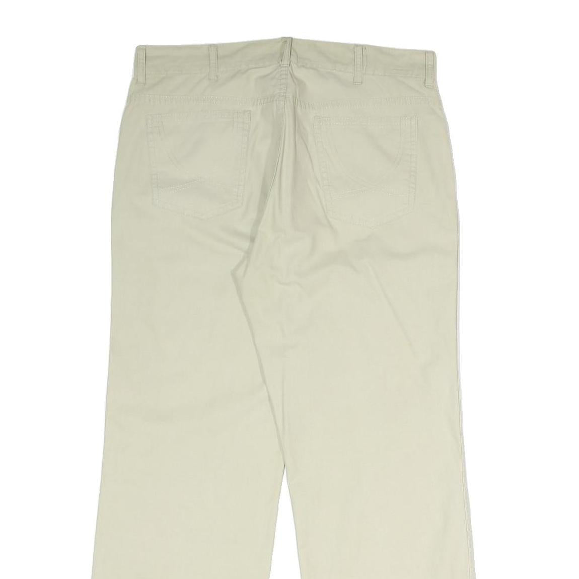 LEE COOPER Mens Cotton Blend Regular Beige Trousers W32 L27 Zip Pocket