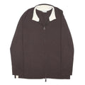 GERRY WEBER Womens Brown & Cream Plain Jumper Zip Crew Neck Cotton Blend UK 20