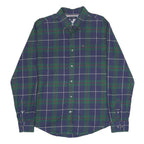 TOMMY HILFIGER Mens Blue & Green Checked Shirt M Classic Cotton Button-Down