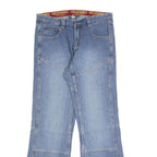 CROSSBALL Mens Jeans Blue Relaxed Straight Denim Rinse W34 L33 Streetwear