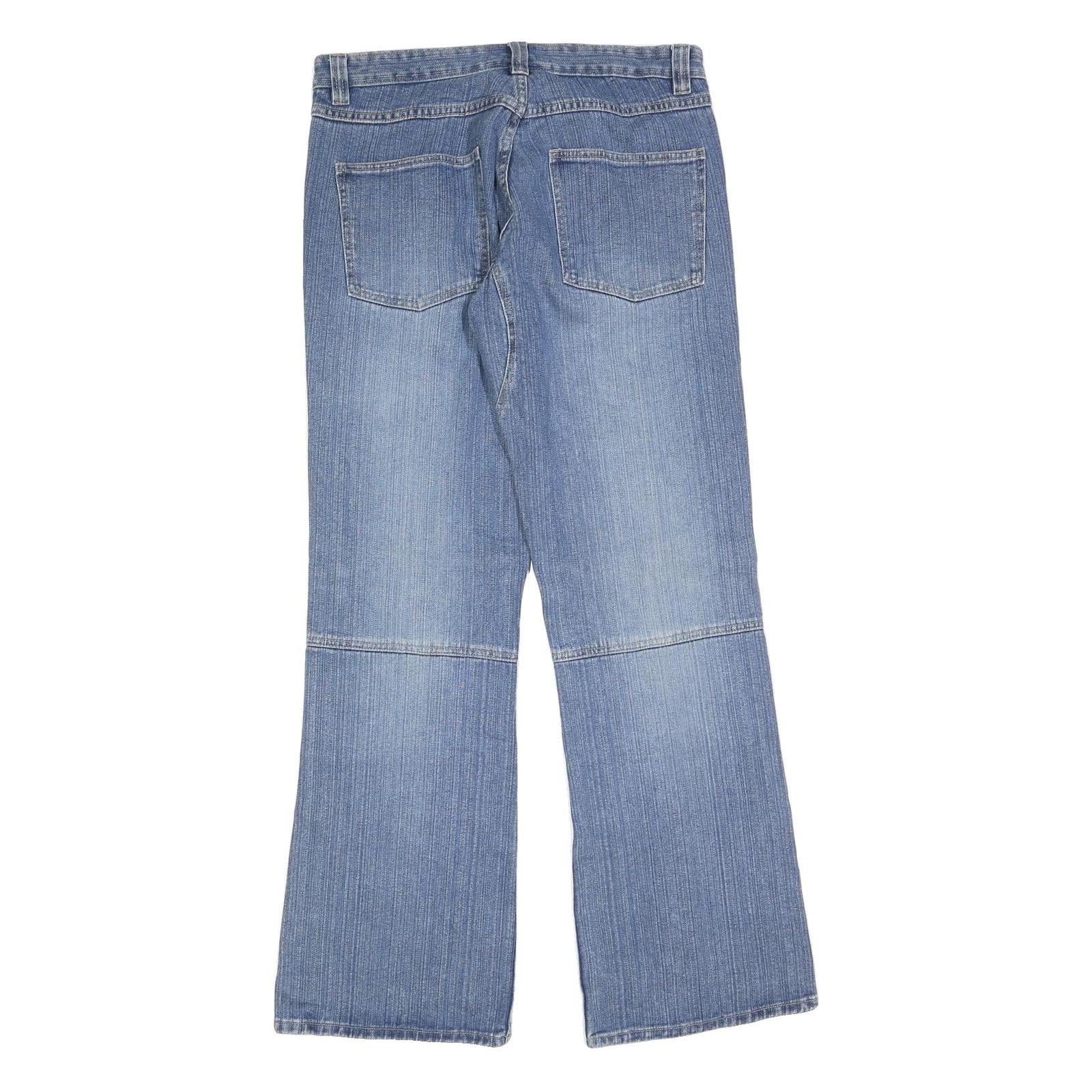 CROSSBALL Mens Jeans Blue Relaxed Straight Denim Rinse W34 L33 Streetwear