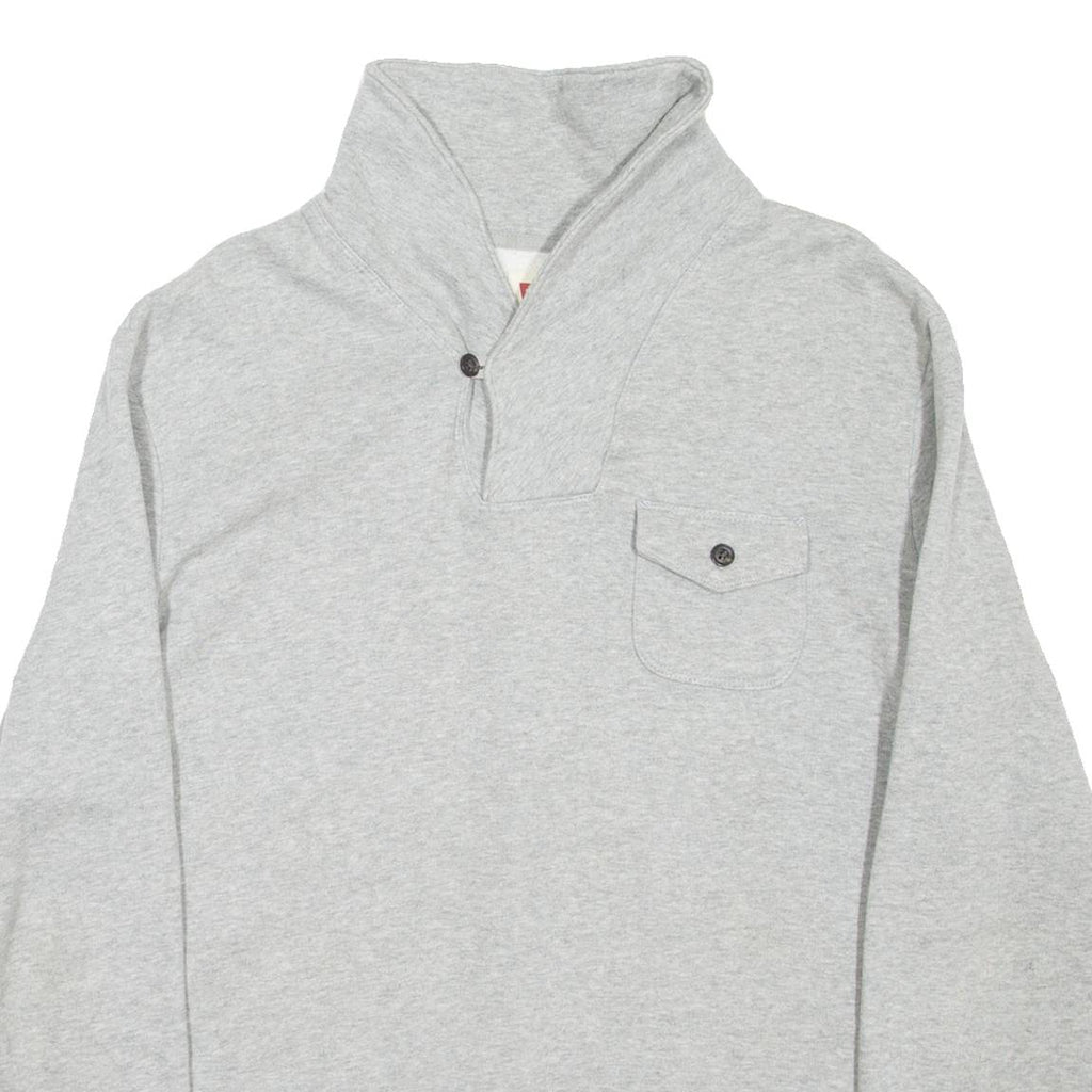 LEVI'S Mens Sweatshirt Grey Collared L