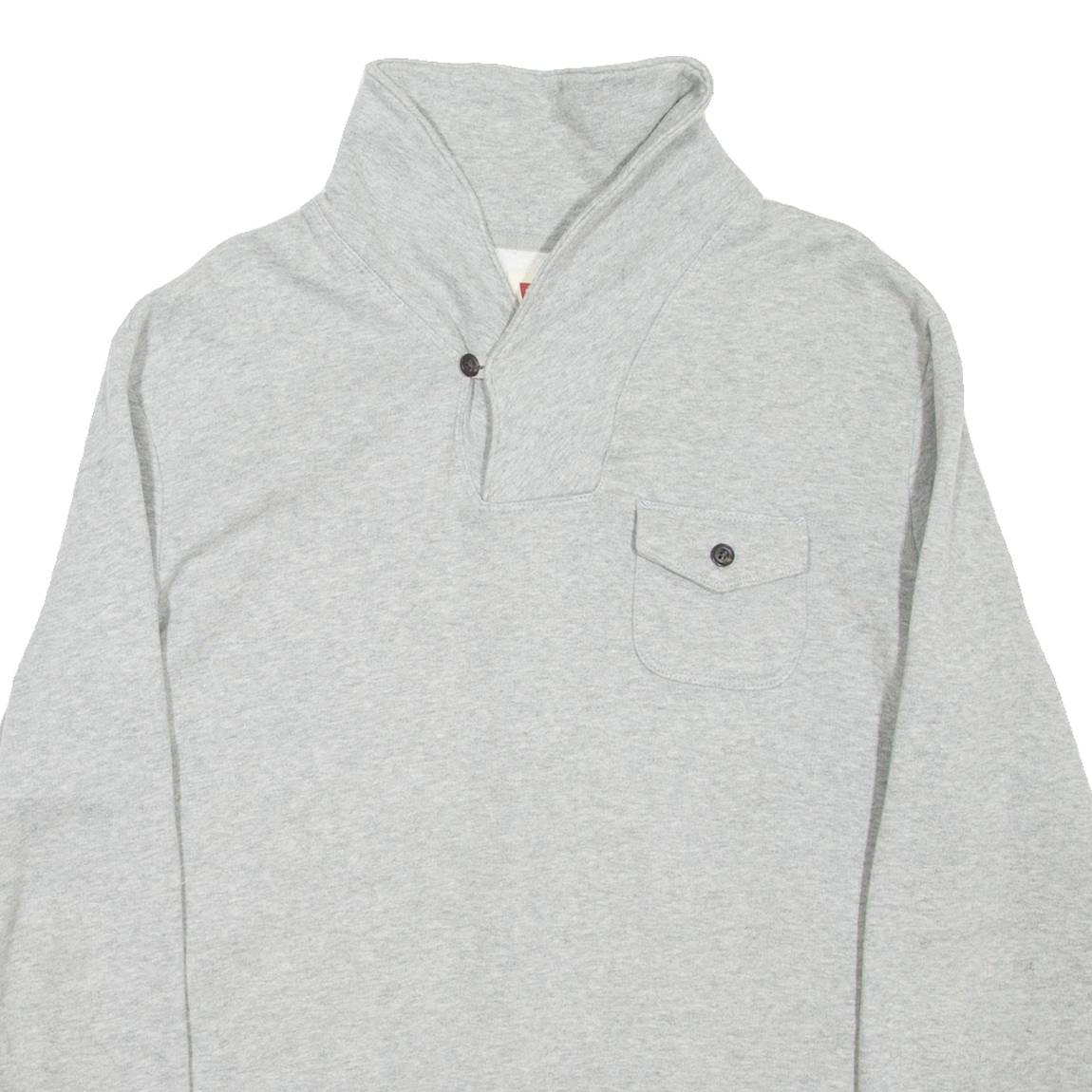 LEVI'S Mens Sweatshirt Grey Collared L