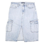 CALVIN KLEIN JEANS Womens Blue Denim Cargo Midi Cotton Blend Skirt Size M