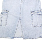 CALVIN KLEIN JEANS Womens Blue Denim Cargo Midi Cotton Blend Skirt Size M