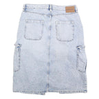 CALVIN KLEIN JEANS Womens Blue Denim Cargo Midi Cotton Blend Skirt Size M
