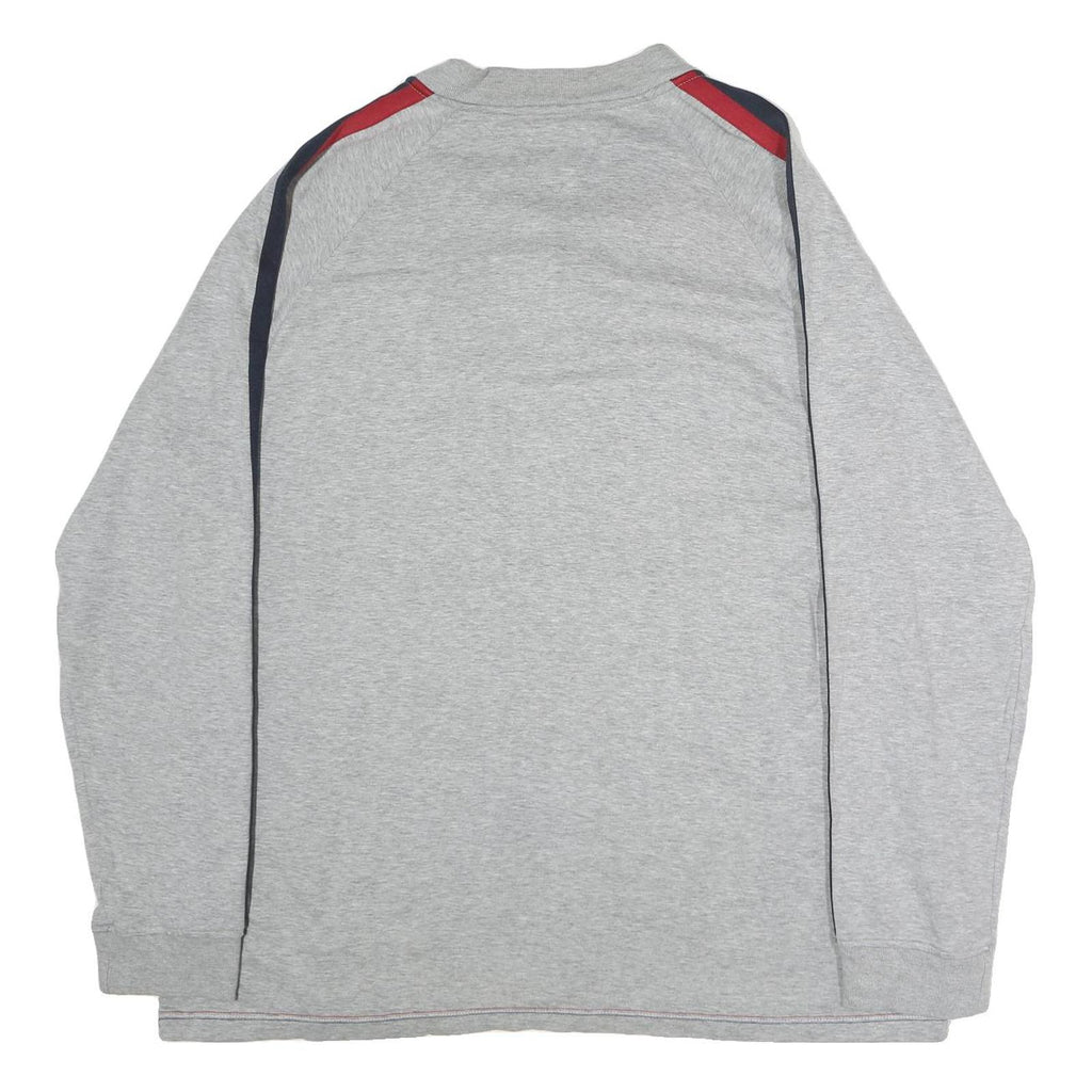 TOMMY HILFIGER Mens Grey 2XL Long Sleeve Henley Denim Stripe Detail