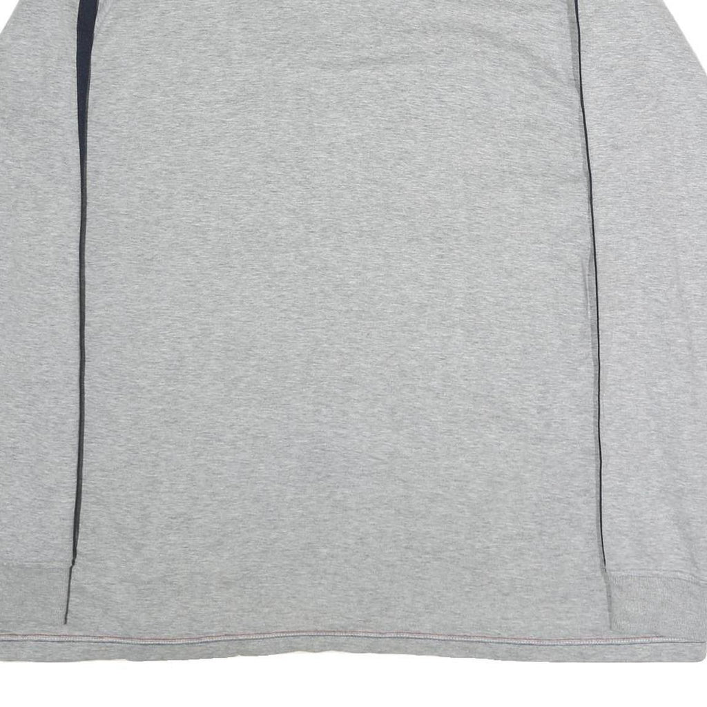 TOMMY HILFIGER Mens Grey 2XL Long Sleeve Henley Denim Stripe Detail