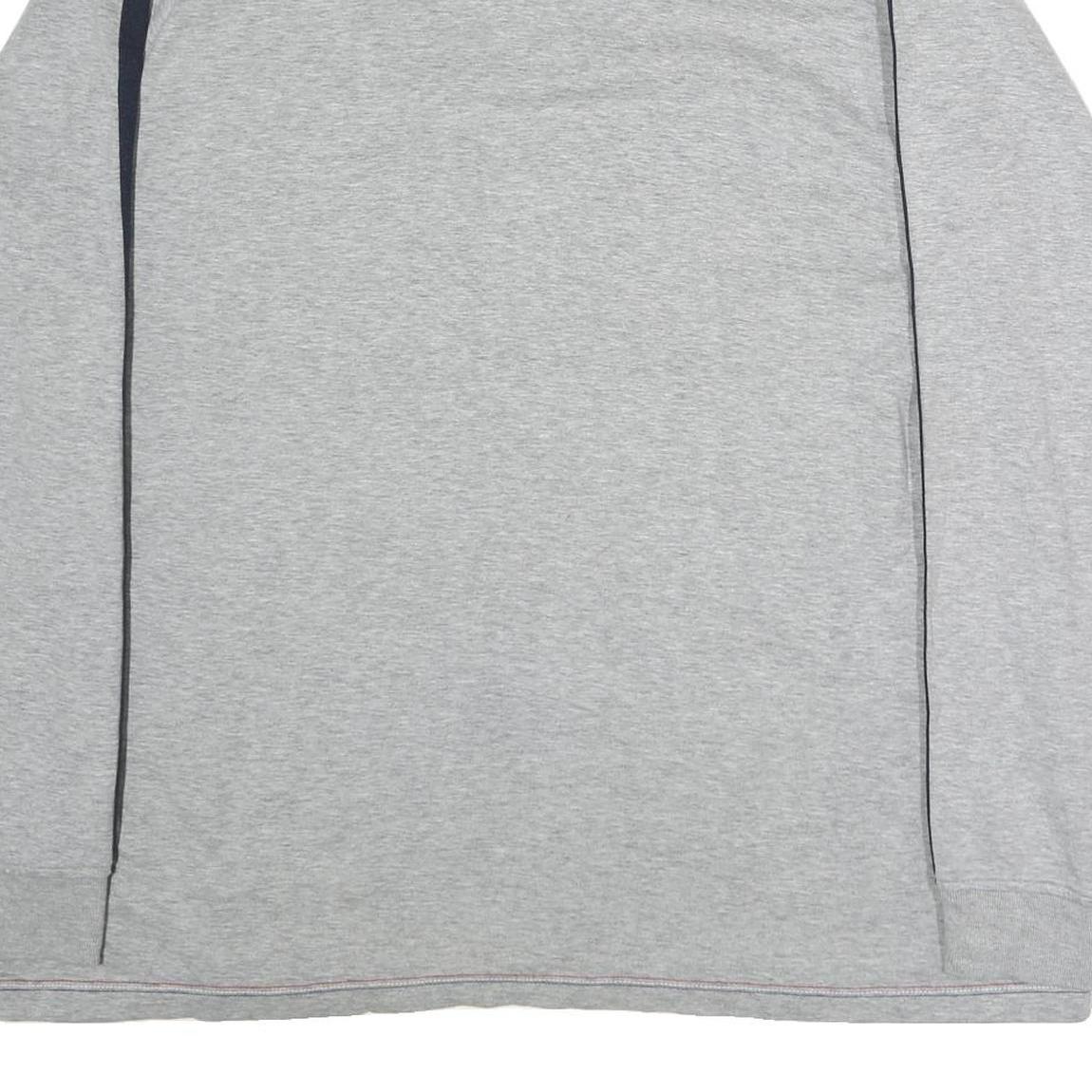 TOMMY HILFIGER Mens Grey 2XL Long Sleeve Henley Denim Stripe Detail