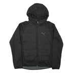 PUMA Womens Black Zip Hooded Casual Jacket UK 14 Polyester Blend Plain