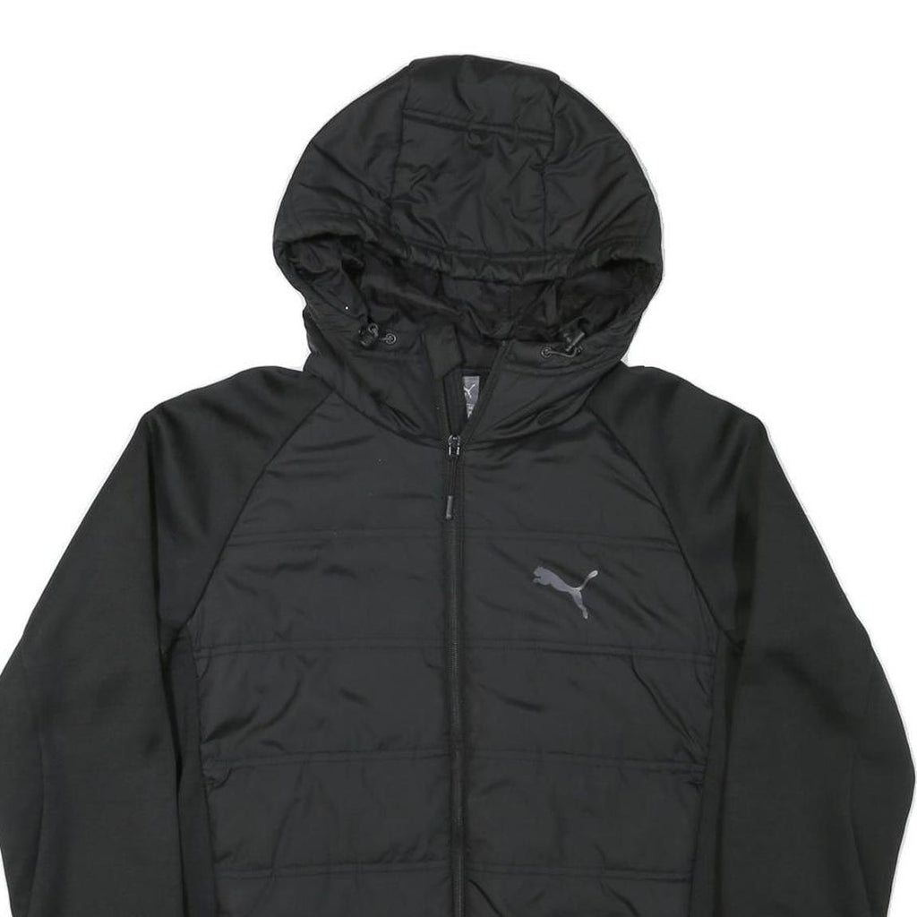 PUMA Womens Black Zip Hooded Casual Jacket UK 14 Polyester Blend Plain