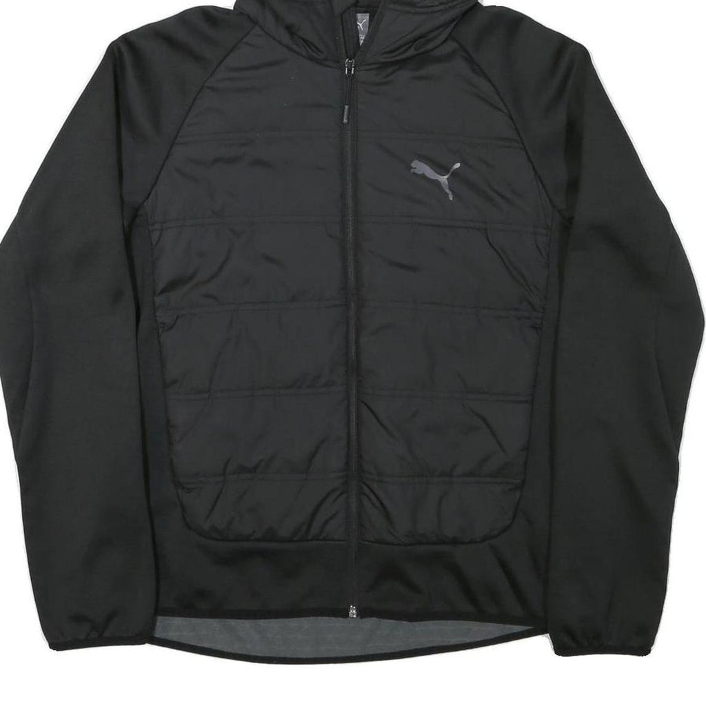 PUMA Womens Black Zip Hooded Casual Jacket UK 14 Polyester Blend Plain