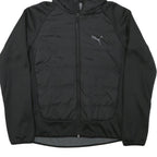 PUMA Womens Black Zip Hooded Casual Jacket UK 14 Polyester Blend Plain