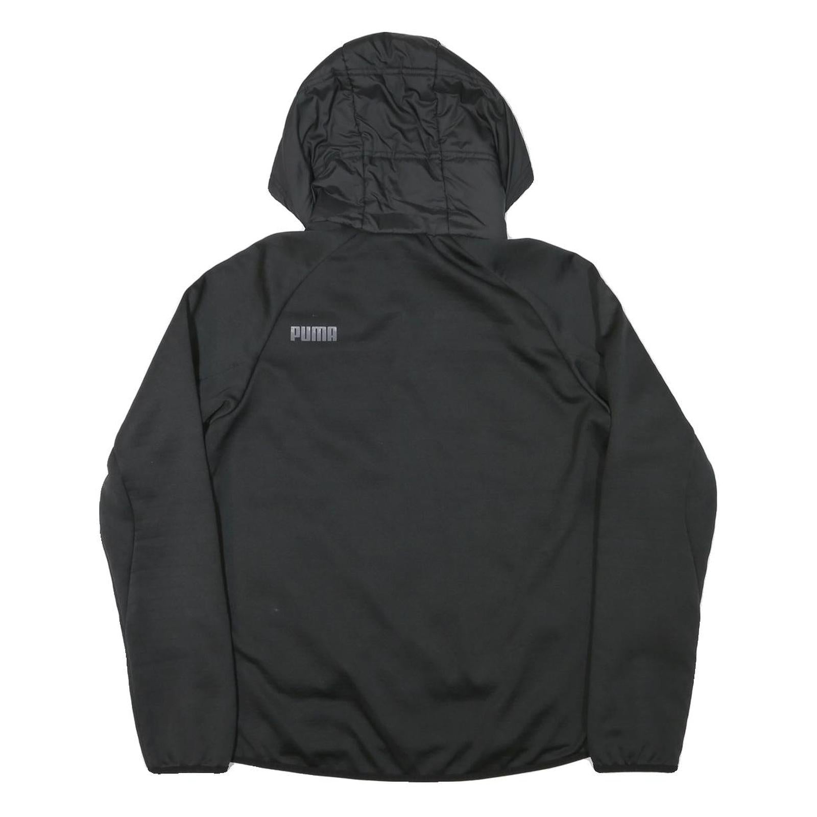 PUMA Womens Black Zip Hooded Casual Jacket UK 14 Polyester Blend Plain