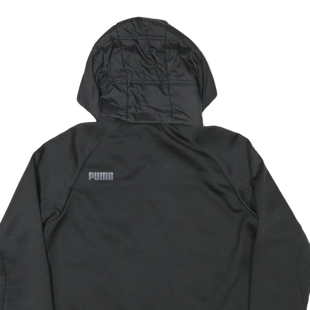 PUMA Womens Black Zip Hooded Casual Jacket UK 14 Polyester Blend Plain
