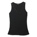 DOROTHY PERKINS Womens Black Embellished V-Neck Sleeveless Top UK 14