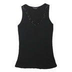 DOROTHY PERKINS Womens Black Embellished V-Neck Sleeveless Top UK 14