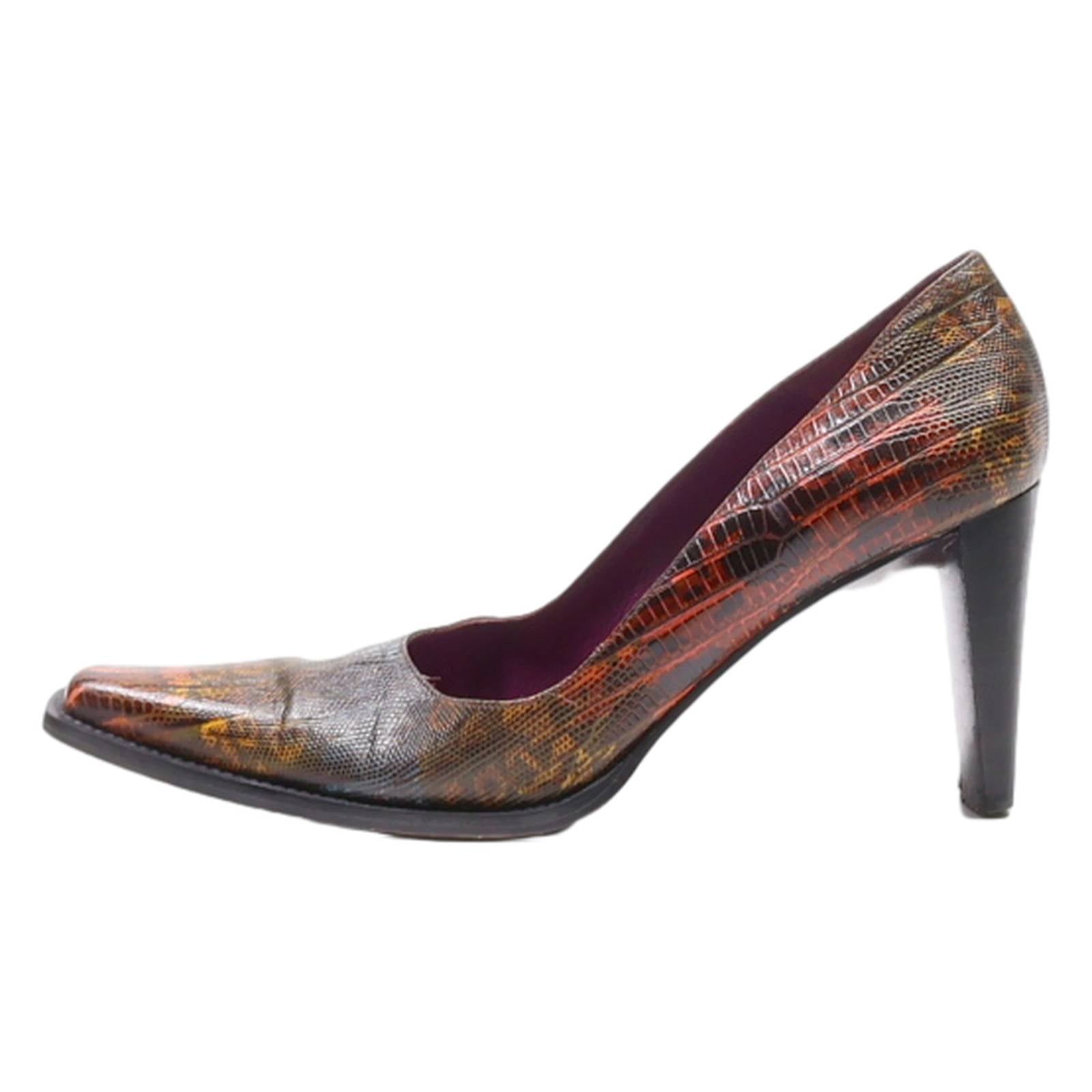 STEPHANE DE RAUCOURT Block Heels Black Leather Womens UK 3.5