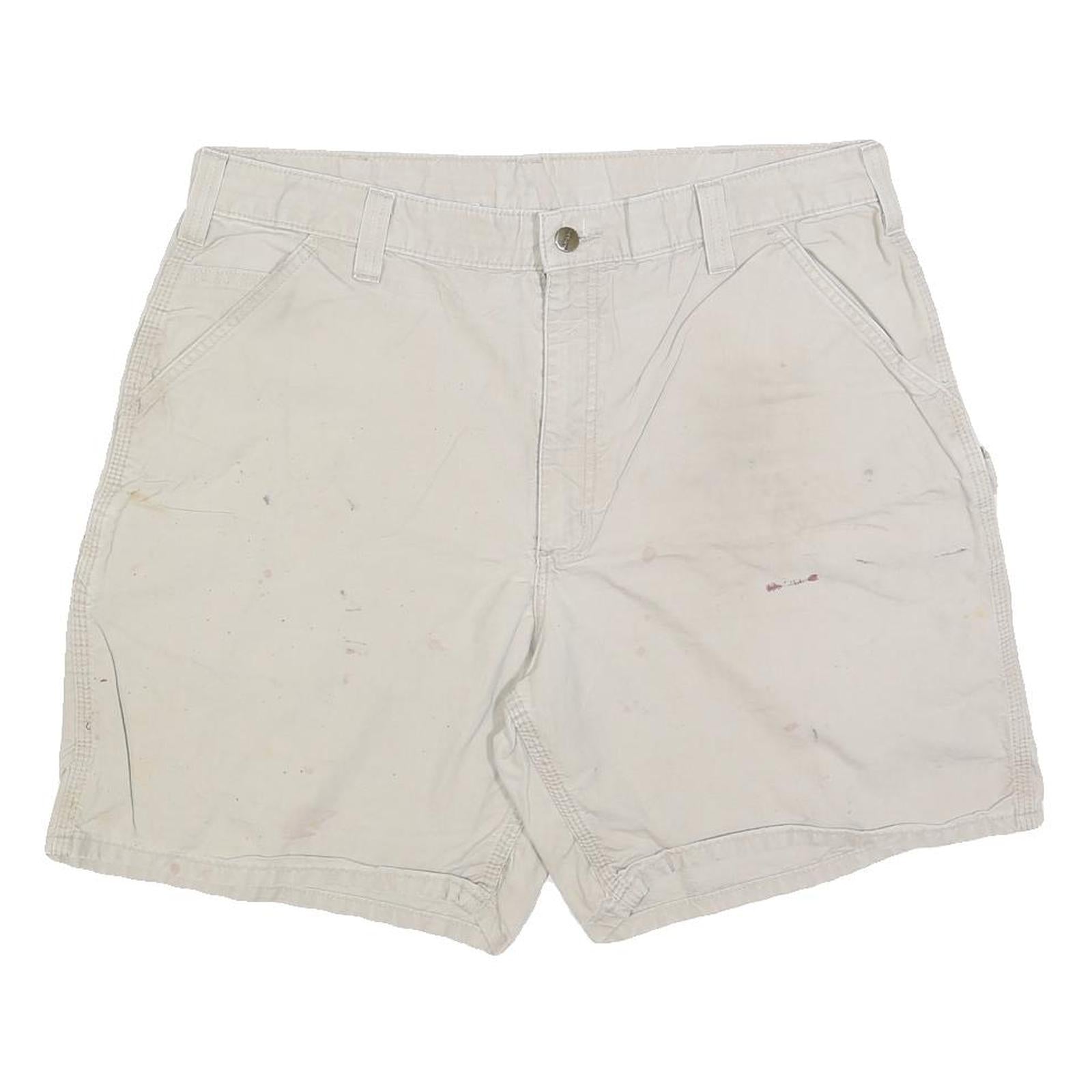 CARHARTT Mens Shorts White Casual XL W38 Cotton Blend Workwear Summer