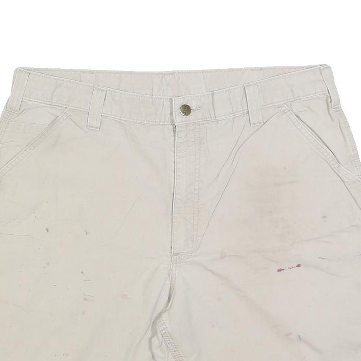 CARHARTT Mens Shorts White Casual XL W38 Cotton Blend Workwear Summer