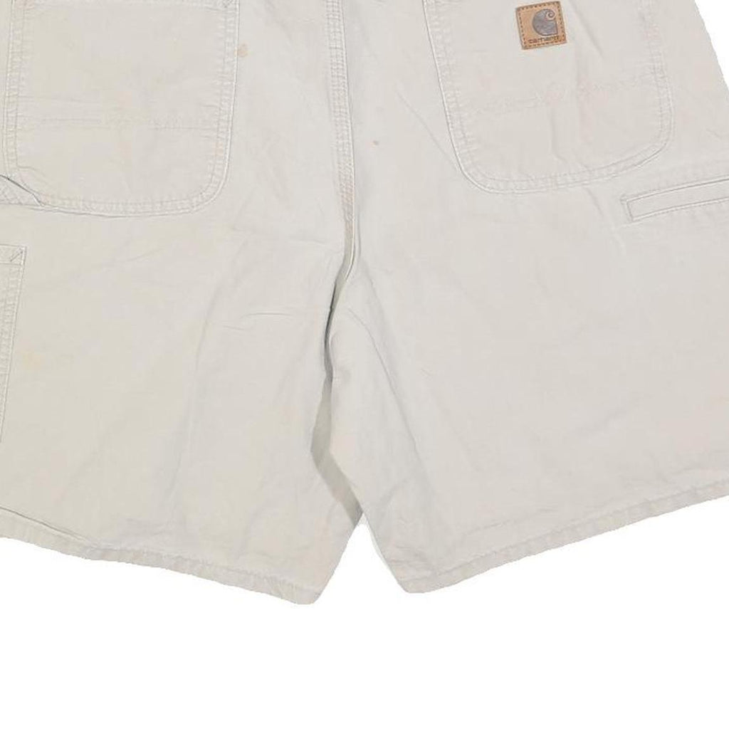 CARHARTT Mens Shorts White Casual XL W38 Cotton Blend Workwear Summer
