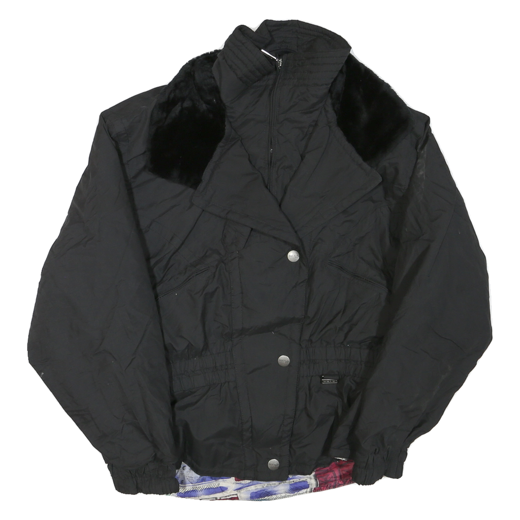 HEAD SKIWEAR Womens Black Ski Jacket S Polyester Blend Woven Plain Relaxed Fit