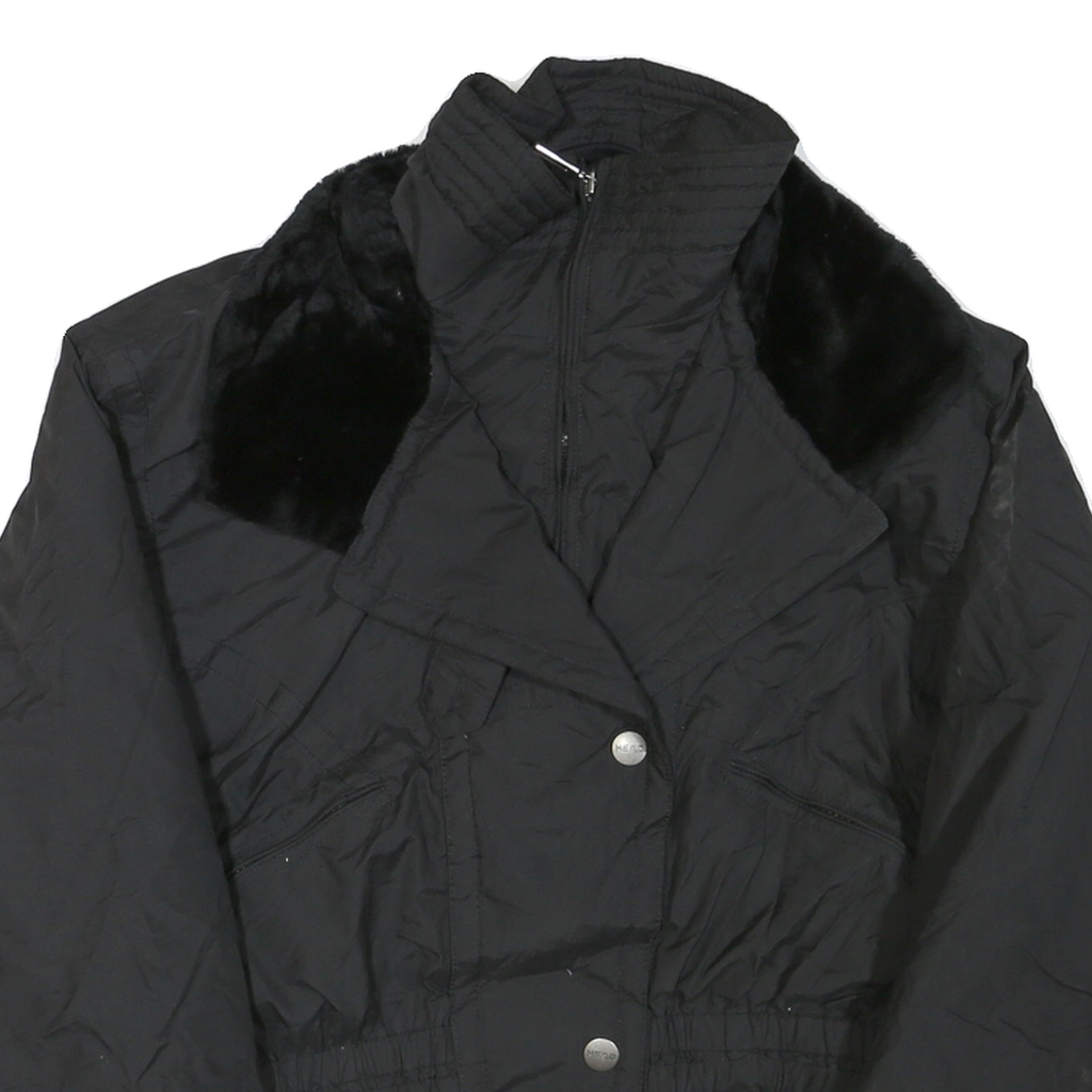 HEAD SKIWEAR Womens Black Ski Jacket S Polyester Blend Woven Plain Relaxed Fit