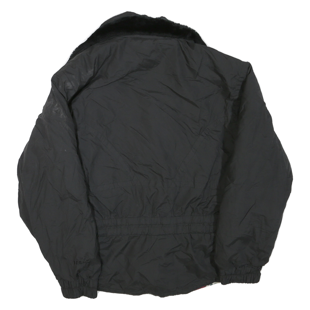 HEAD SKIWEAR Womens Black Ski Jacket S Polyester Blend Woven Plain Relaxed Fit