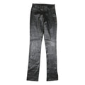 Womens Polyester Blend Black Slim Trousers W28 L34 Faux Leather Style Skinny Fit