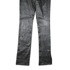 Womens Polyester Blend Black Slim Trousers W28 L34 Faux Leather Style Skinny Fit