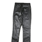 Womens Polyester Blend Black Slim Trousers W28 L34 Faux Leather Style Skinny Fit