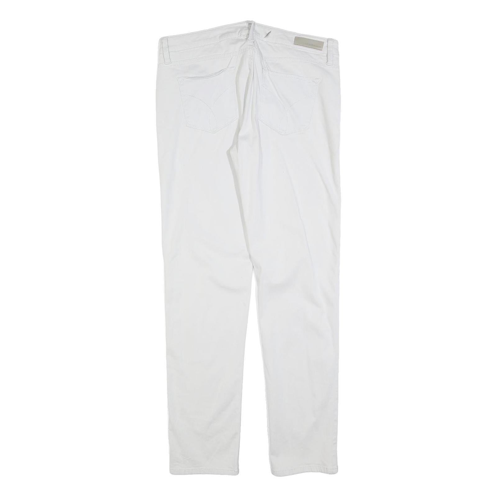 CALVIN KLEIN JEANS Womens Cotton Blend White Slim Skinny Trousers W34 L32