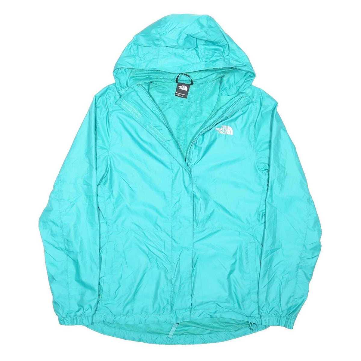 THE NORTH FACE Womens Blue Jacket S Polyester Blend Plain Lightweight Hooded